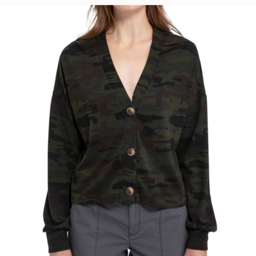 Anthropologie social standard camo cardigan NWOT classic Boho casual  fall $128